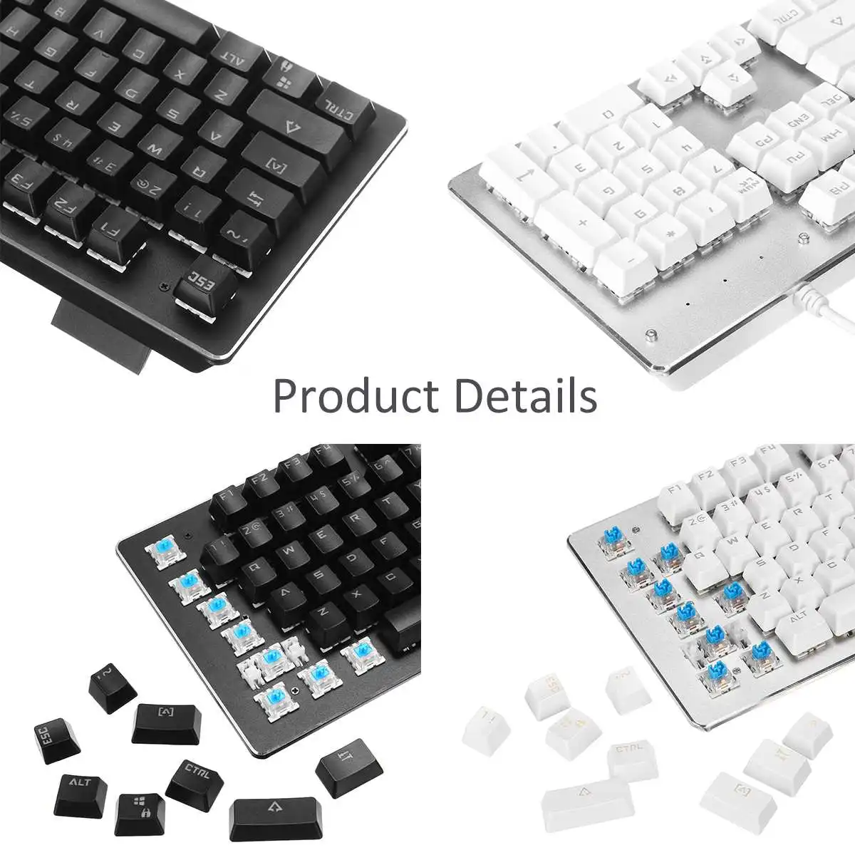 

LEORY Outemu Switch Mechanical Gaming Keyboard 104 Keys Blue Switch ABS Square Keycaps 9 Backlight Mode support Hot Swappable