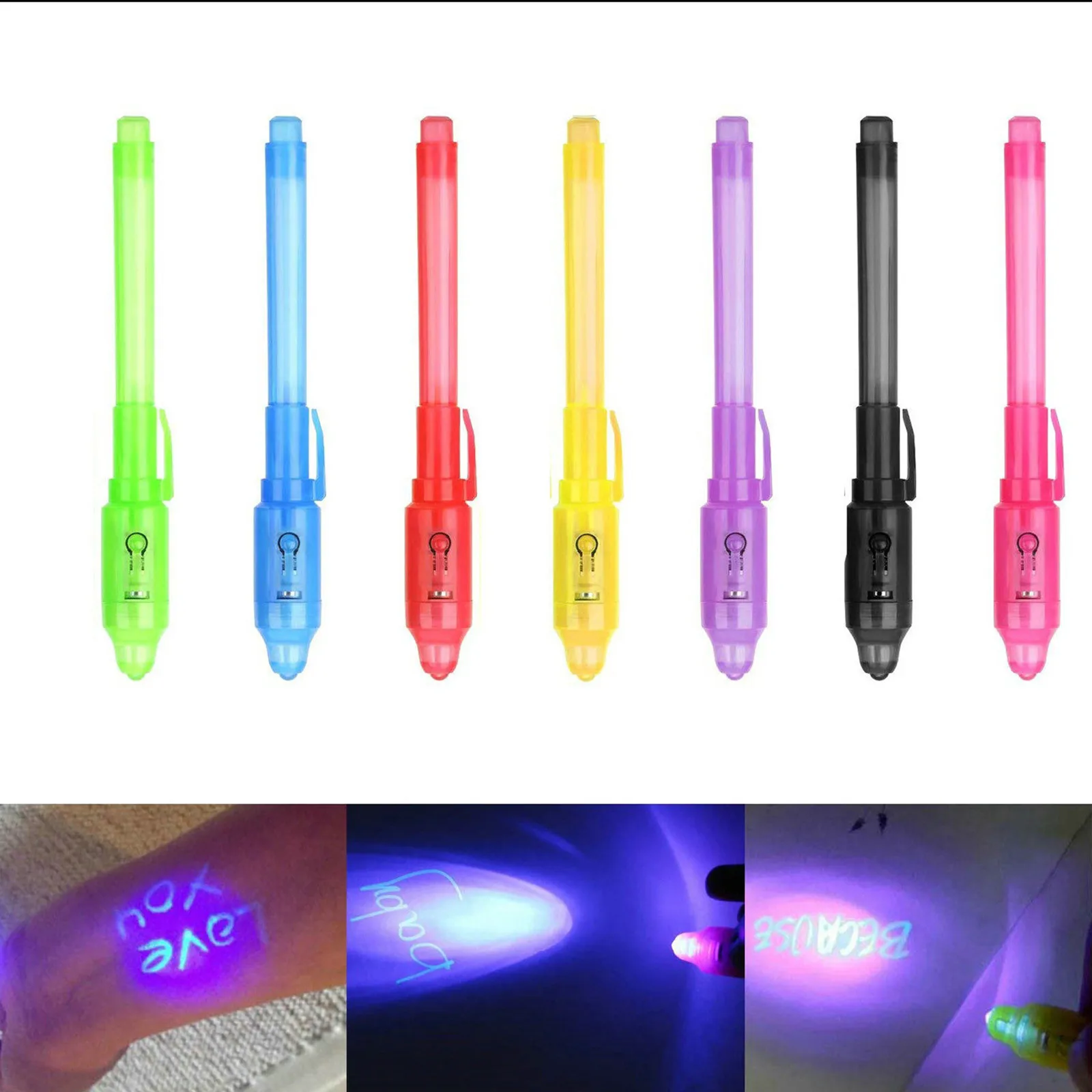 7 шт. 2 In1magic invisible светодиодный светильник ручка невидимых чернил световой