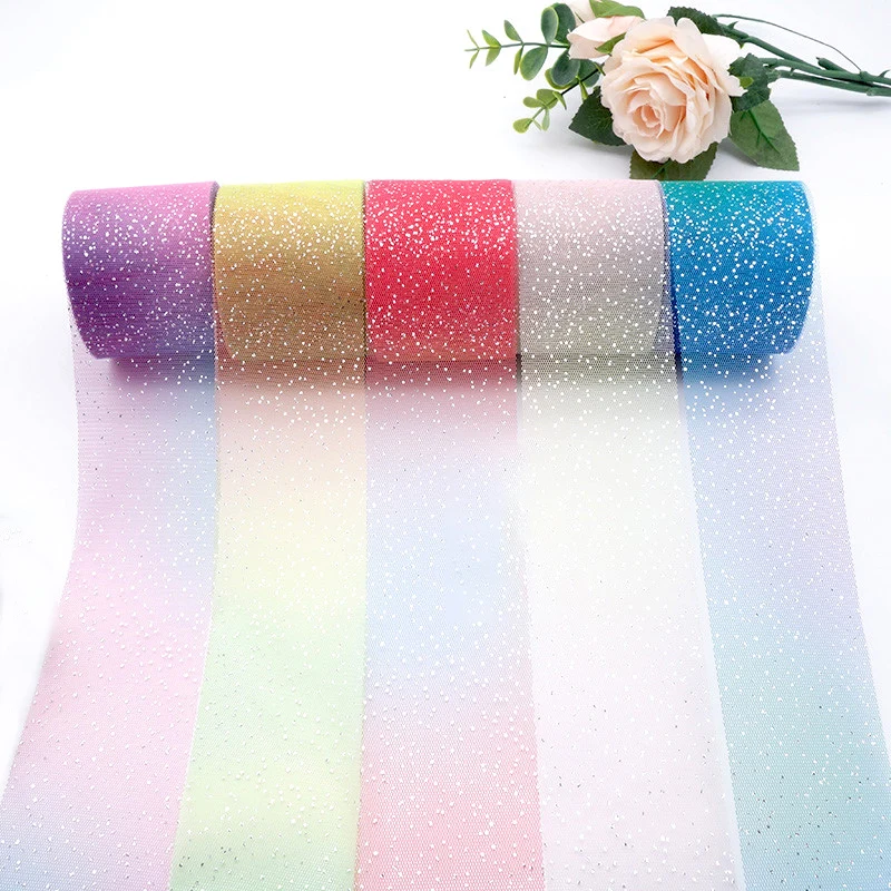 25 ярдов/рулон 6 см/8 см Серебряный горошек фольга тюль рулон органза ткань для юбки