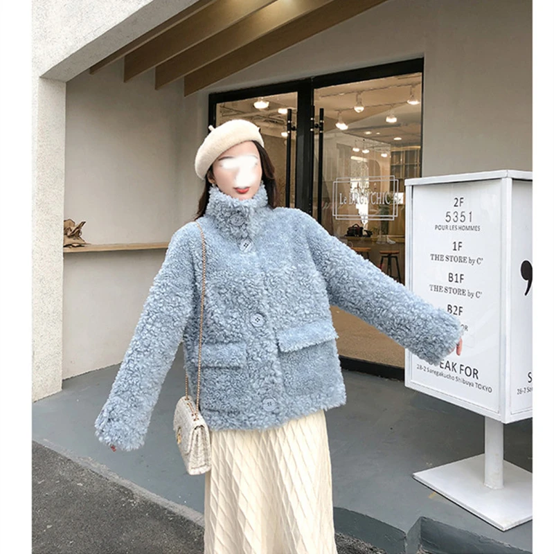 

Sheep shearing coat short warmth and thick loose wild fur coat soft and comfortable composite fur one high-end women's coat
