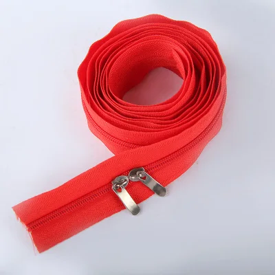 Red 2 шт. 3#100/150 см нейлоновые металлические двойные застежки на молнии с закрытым концом для рукоделия Швейные сумки для одежды товары для дома - Цвет: Red