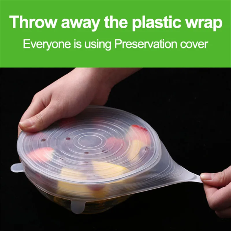 Пищевой силиконовый свежий чехол силиконовые растягивающиеся крышки