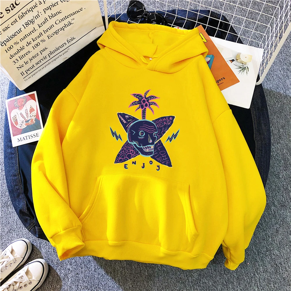 

Enjoy Printing Female Hoodie 2021 New Fleece Hip Hop S-XXL Hoodies Fashion Casual Clothes Autumn Crewneck Sweatshirt Womans