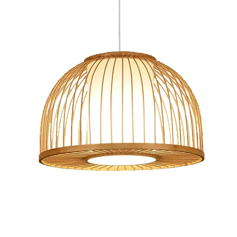 

Bamboo Weaving Handicraft Chinese Table Lamp Living Room Corridor Bamboo Weaving Sheepskin Chandelier