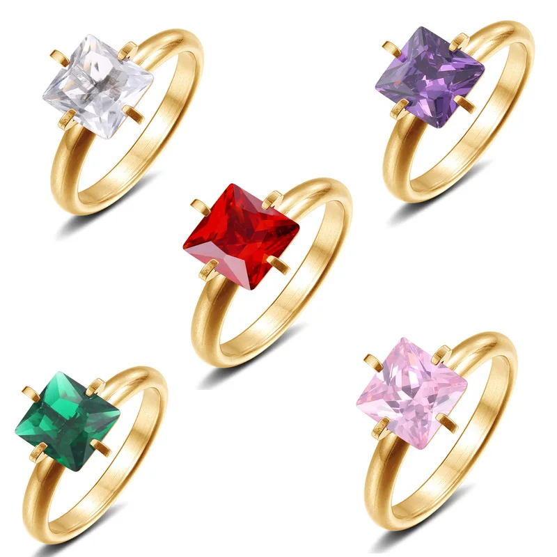 Модные обручальные кольца Ins в квадратном стиле для женщин ретро золотистого