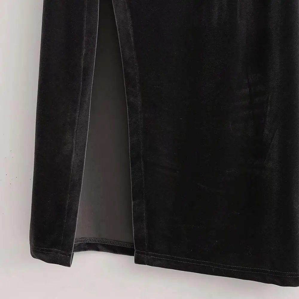 

Dress Ladies Solid Dress Loose Elegant Girl Party Outfits Spring Autumn Women Velvet Spaghetti Strap Dress High Waist Sexy