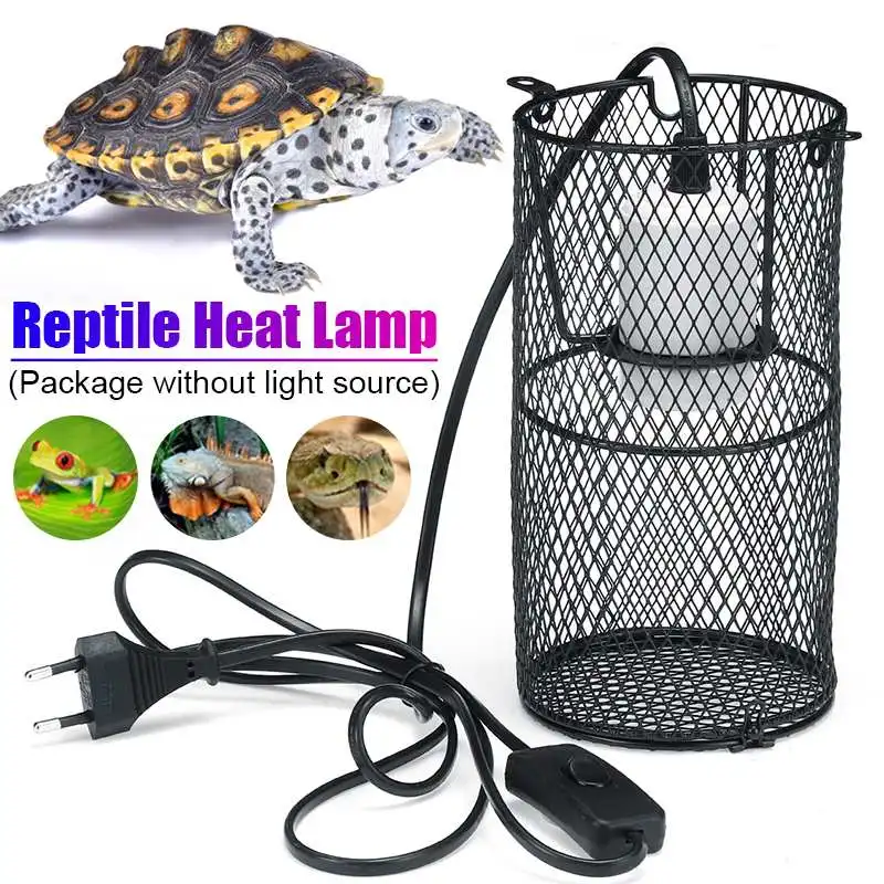 

E27 Pet Reptile Heating Lamp Infrared Ceramic Light With Safety Cage Emitter Heat Lamp Reptile Animals Heater Pet Supplies
