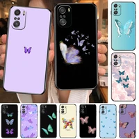 beautiful butterfly pattern for xiaomi redmi note 10s 10 9t 9s 9 8t 8 7s 7 6 5a 5 pro max soft black phone case