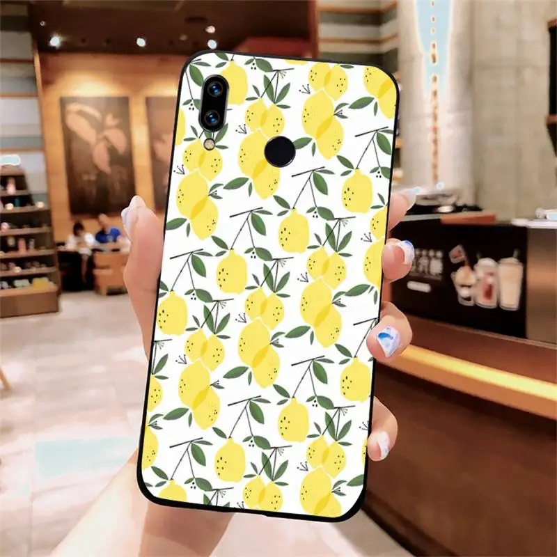 

Summer green leaves fruit lemon peach Phone Case For Xiaomi Redmi note 7 8 9 t k30 max3 9 s 10 pro lite