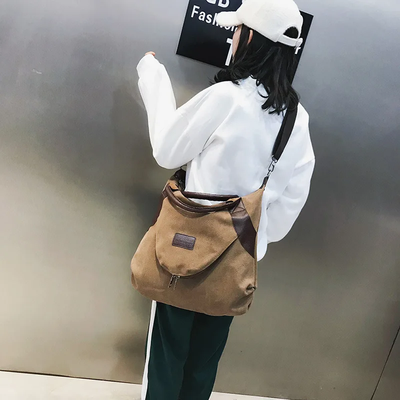 Холщовые женские сумки корейский стиль через плечо для женщин 2020 Классическая