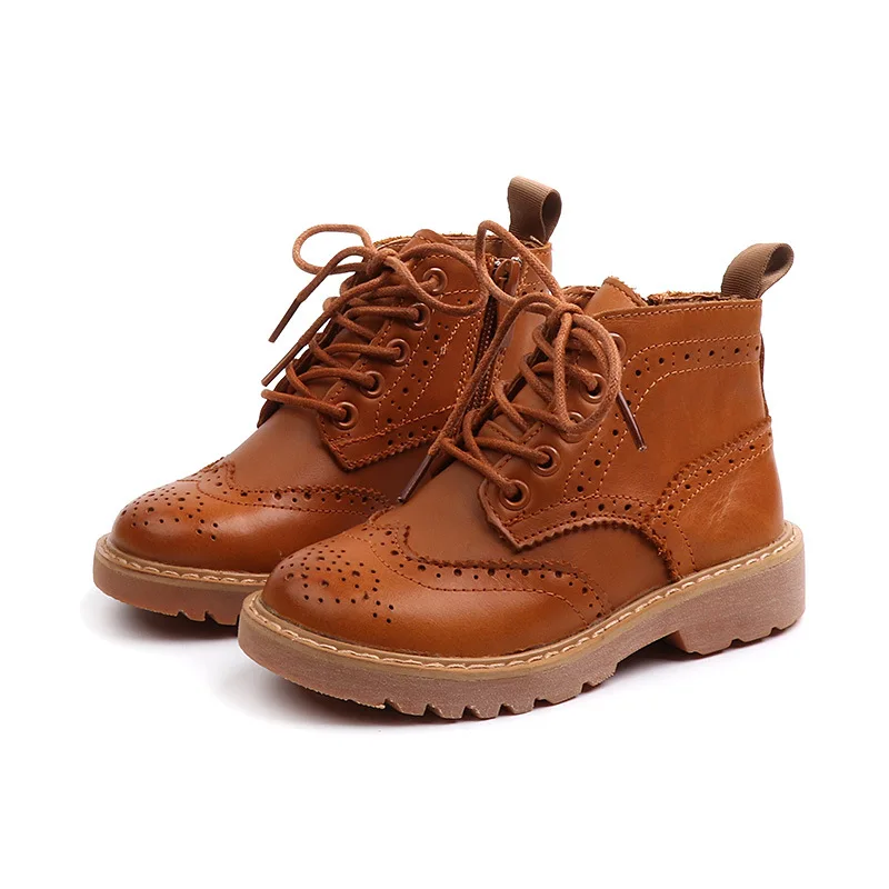 Детская обувь в стиле ретро Британский стиль Детские Ботинки Martin Сезон