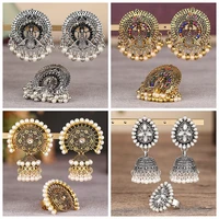 indian jewelry ethnic geometry ladies earringsring set hangers womens ethnic pearl earrings gypsy tribal jewelry