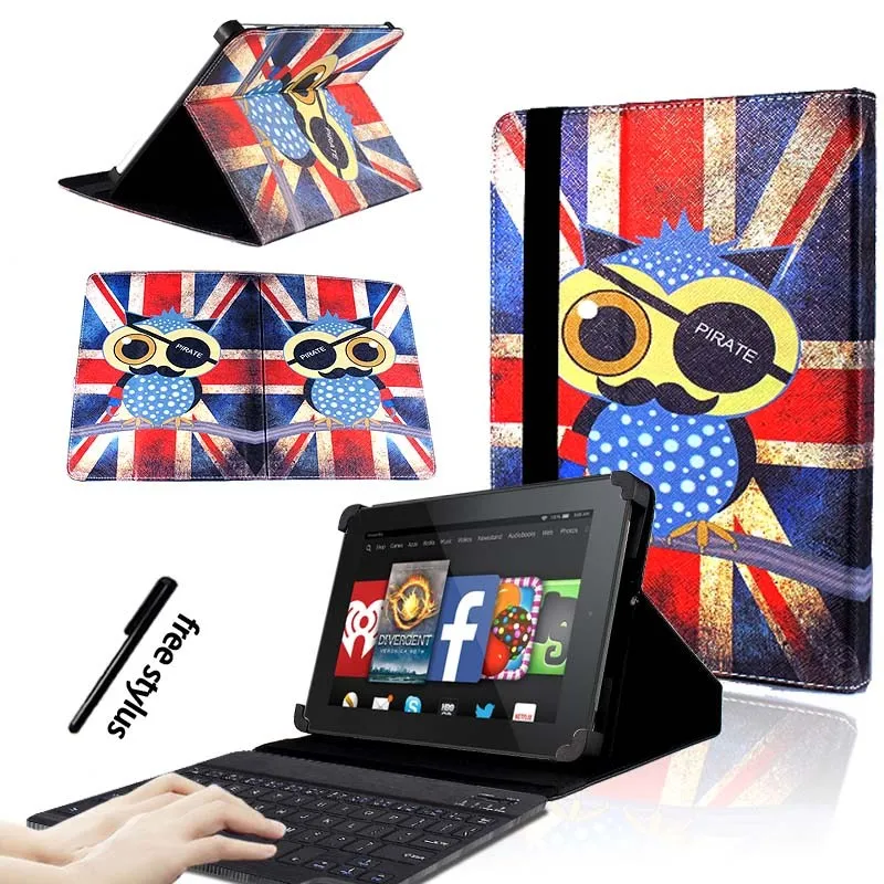 KK&LL для Amazon Fire HD 8(6th/7th/8th Gen, выпуск)-кожаный чехол-книжка для планшета+ bluetooth-клавиатура