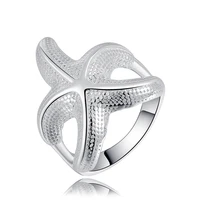 new 925 sterling silver ring starfish ring woman charm jewelry gift
