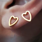 Милые крошечные полые серьги-гвоздики в форме сердца из нержавеющей стали цвета розового золота Brincos модный подарок для женщин Pendientes Mujer Moda 2020
