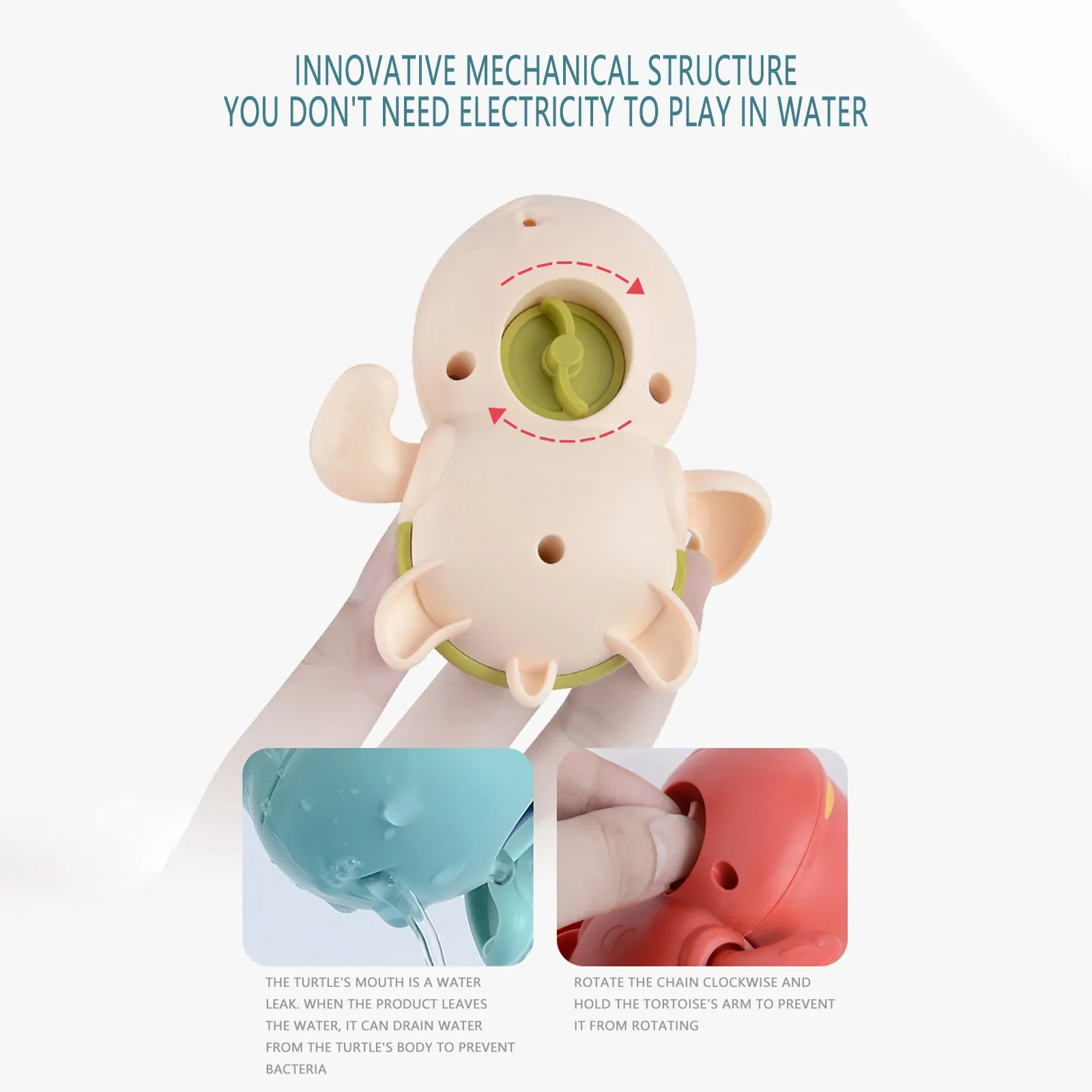 

Single Sale Cute Cartoon Animal Tortoise Classic Baby Water Toy Infant Swim Turtle Wound-up Chain Clockwork Kids Beach Bath Toys