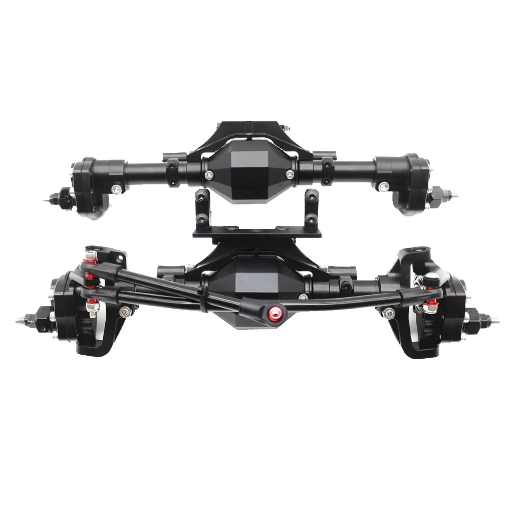 Металлические передние и задние портальные оси для 1/10 RC Гусеничный Axial-SCX10 90046 90047 автомобилей - Цвет: Черный