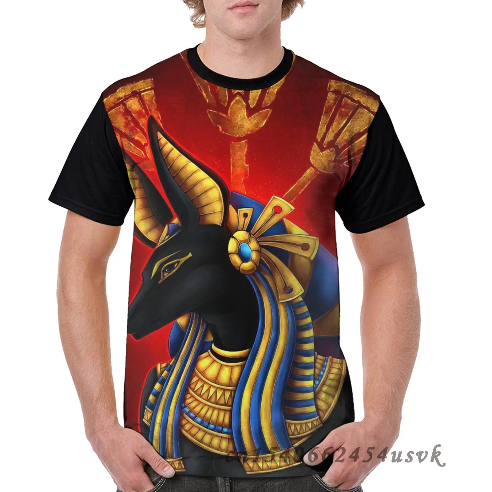 Забавная семейная Одинаковая одежда мужская футболка с принтом Анубиса женская