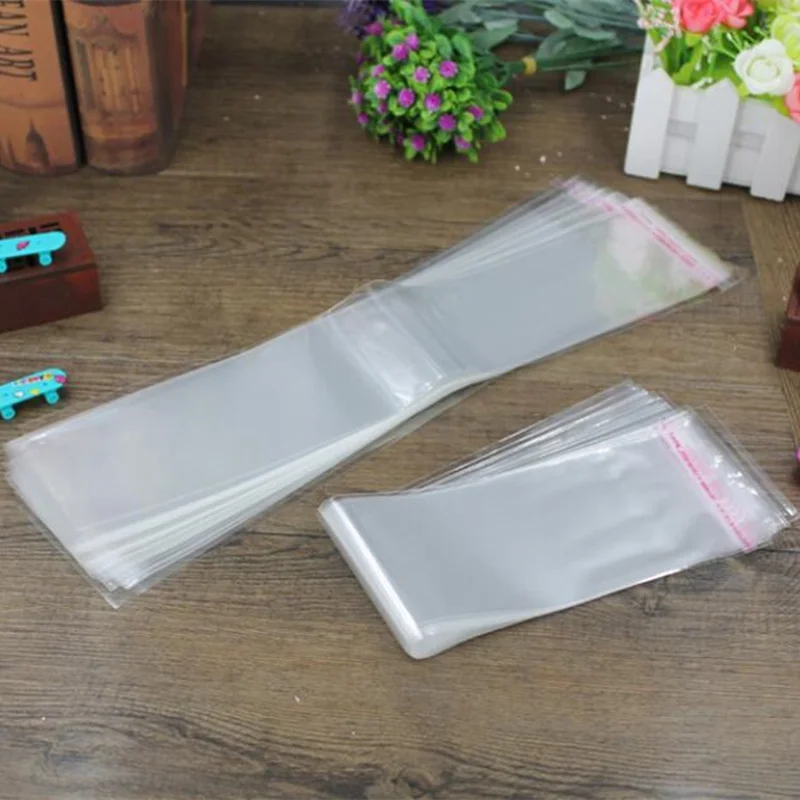 

Самоклеящиеся прозрачные пластиковые пакеты, 400 шт., 6 размеров, наклейки OPP