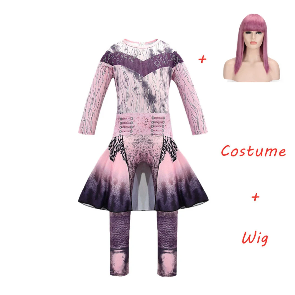 872 and wig Детские розовые костюмы Одри для девочек, костюмы на Хэллоуин для женщин, нарядный костюм для вечеринки, костюмы для костюмированной вечеринки, 3 Сезона - Цвет: 872 and wig