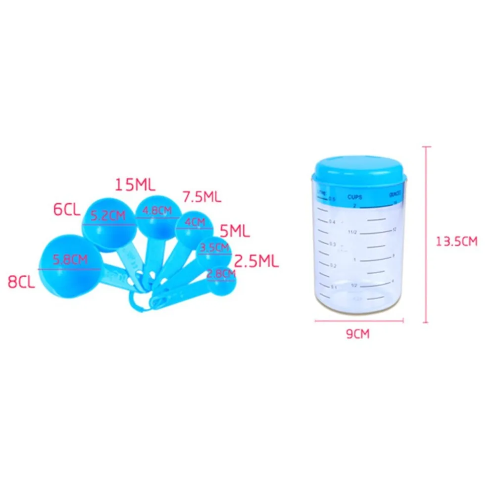 

7Pcs/Set Plastic Baking Utensil Portable Kitchen Measuring Cups Sugar Cake Baking Spoon Household Measuring Scoop