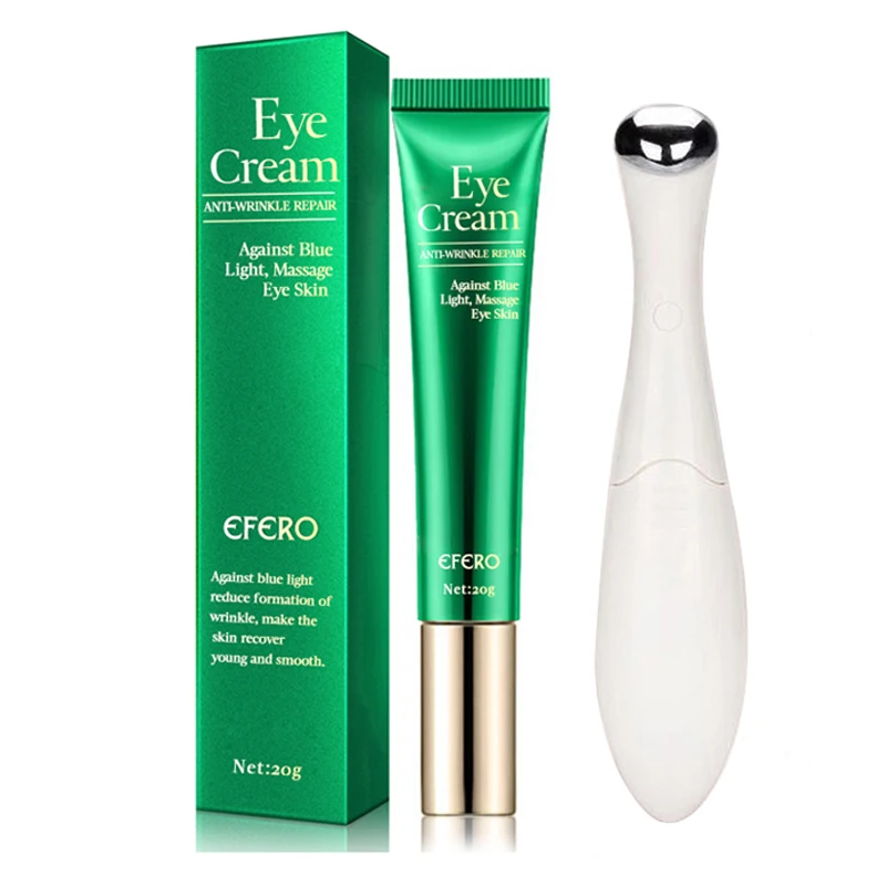 Женский антивозрастной крем для кожи вокруг глаз питательный ручка вибрирующий