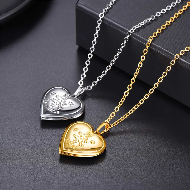 Collare подвеска рыбы сердце фото медальон Золотой/Серебряный цвет Созвездие