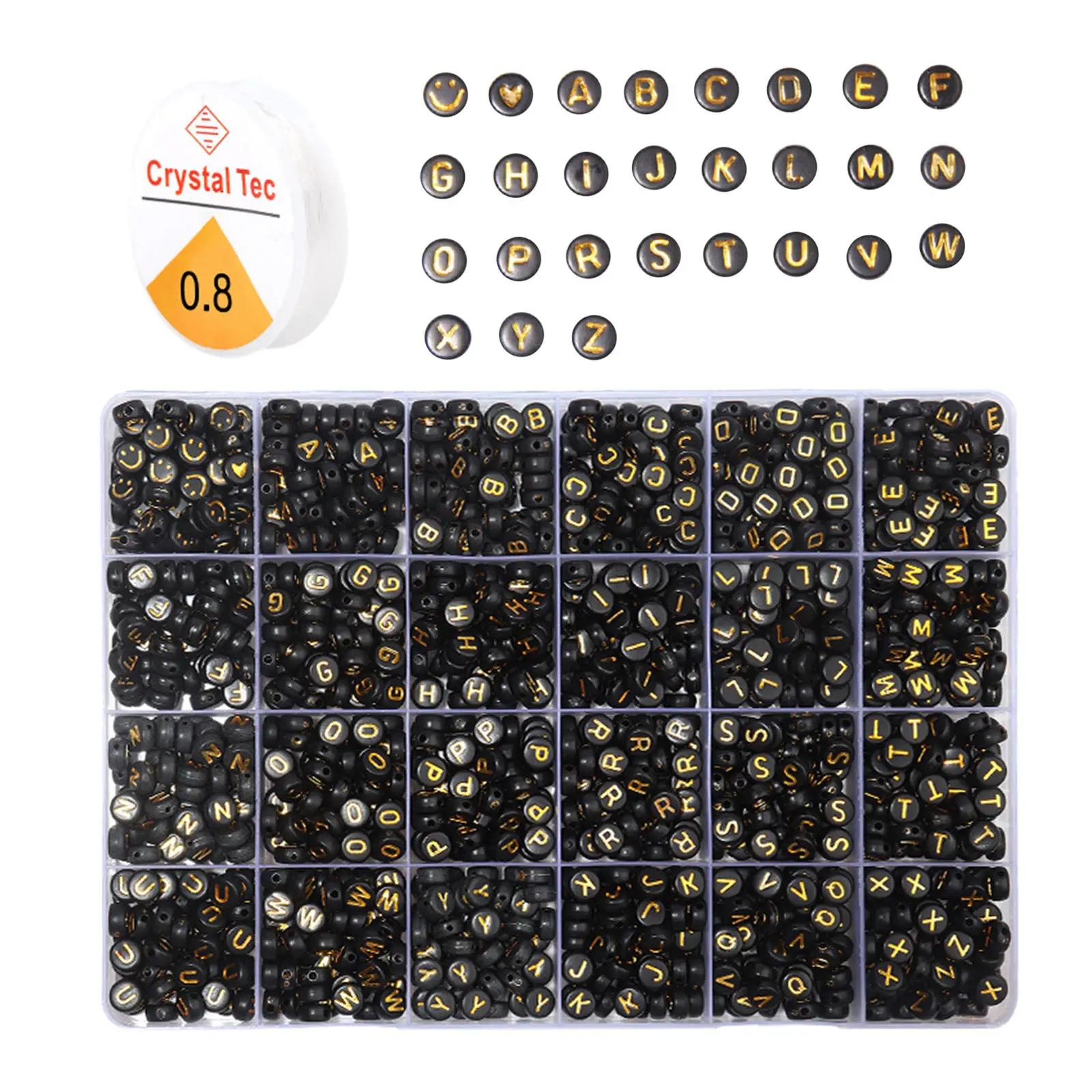 

Акриловые бусины с надписью A-Z, 1 рулон, шнур со шнурком, плоский круглый алфавит, пластиковое искусство, 7 мм, для ожерелья, браслета