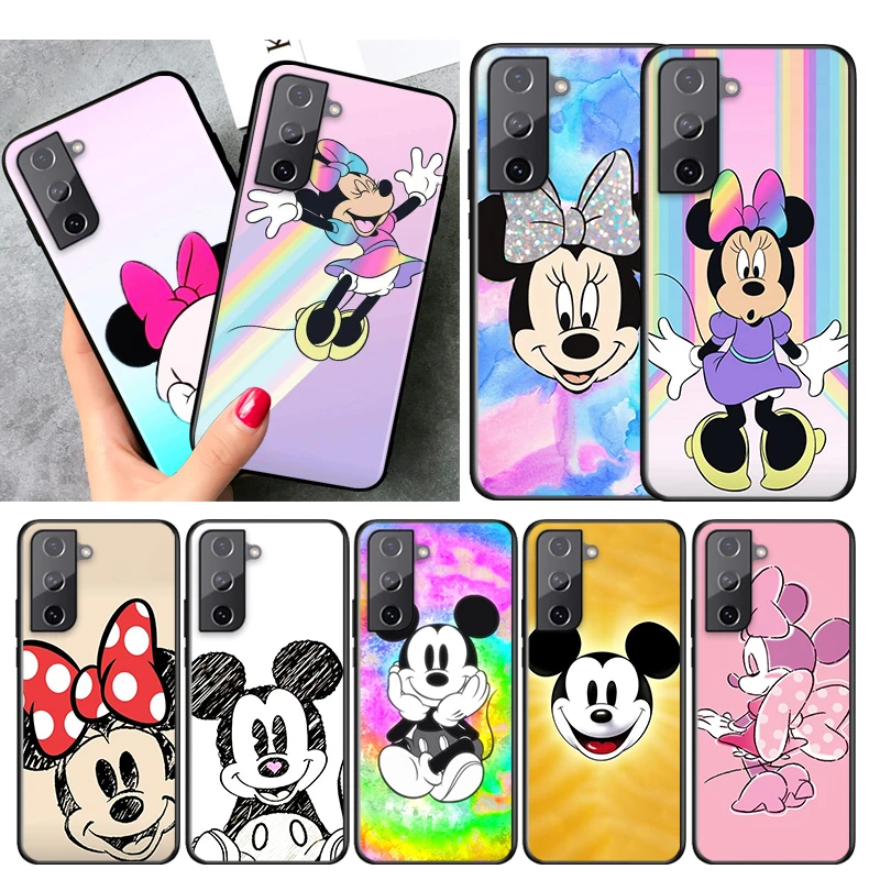 

Disney Mickey mouse color For Samsung Galaxy S21 S20 FE S22 Ultra Pro Lite S10 5G S10E S9 S8 S7 S6 Edge Plus Black Phone Case
