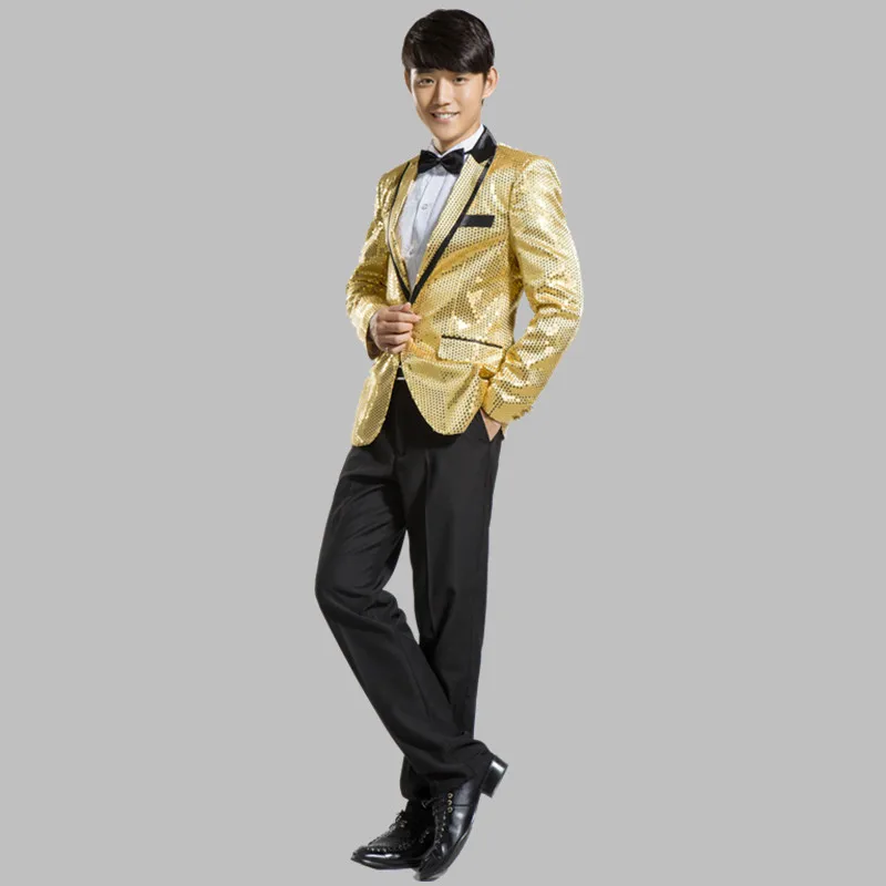 Золото восторженные одежда в стиле милитари для мужчин серебристый костюм с