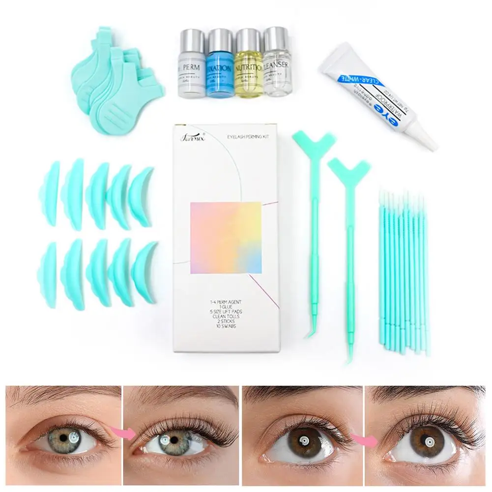 

32Pcs Eyelash Grafting Set Makeup Tools Perm Lotion Fake Eye Lash Glue Silicone Pad Training Kit For Eyelashes Extension