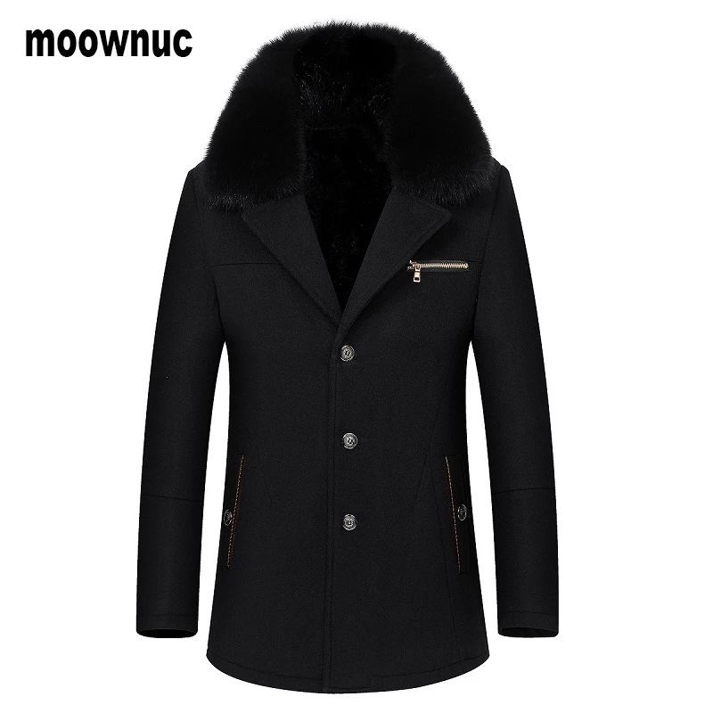 

2019 Новое поступление зимнее шерстяное плотное повседневное пальто для мужчин, теплое хлопковое пальто с тонким воротником, зимние куртки д...