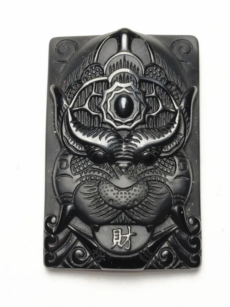 LETSFUN ювелирные изделия для мужчин Натуральный Черный волк обсидиановый браслет