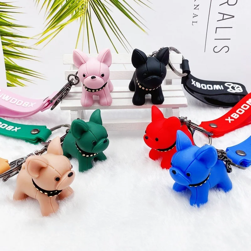 

Cartoon French Fighting Dog Keychain Car Key Pendant