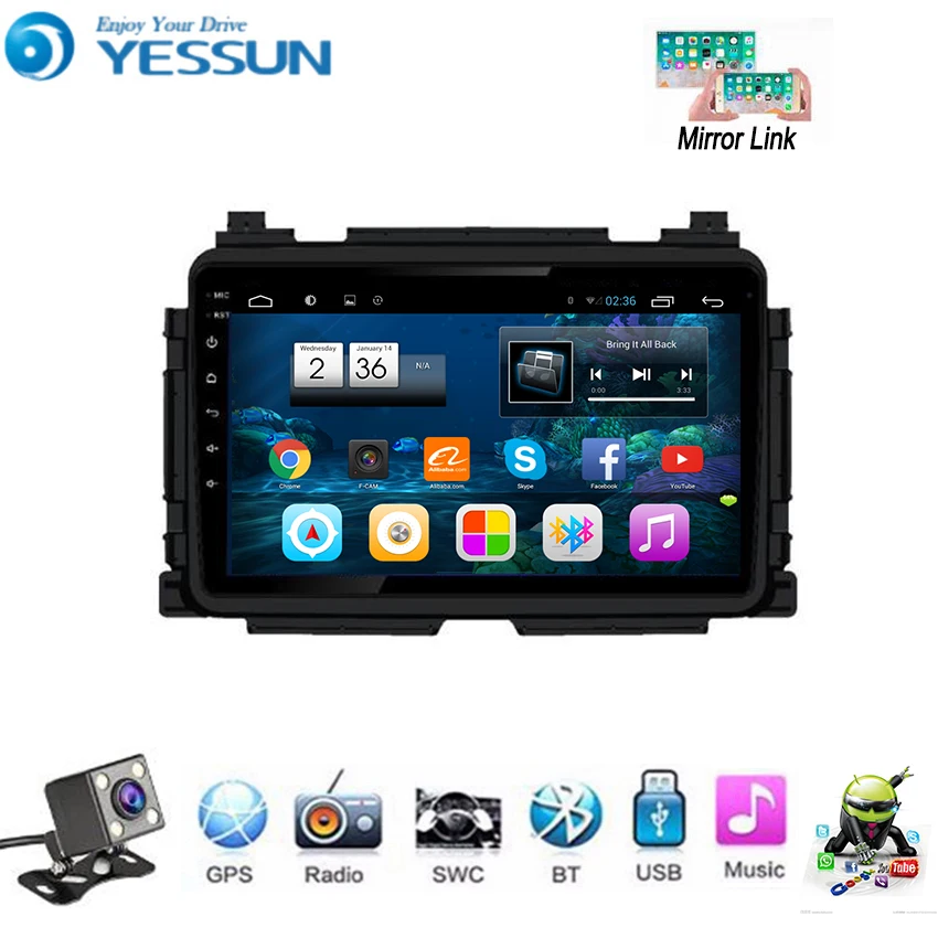 YESSUN для Honda Vezel 2014 ~ 2018 автомобильный Android мультимедийный плеер GPS навигация