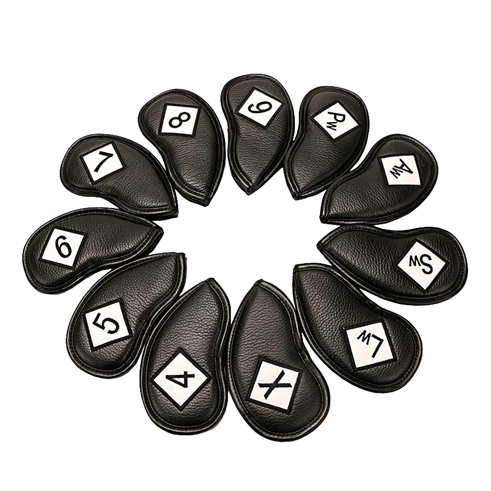 

11Pcs Golf Iron Headcover Wedges Club Head Cover with No. Tag Equipment Sport Golf Training Equipment Accessories Head Cover