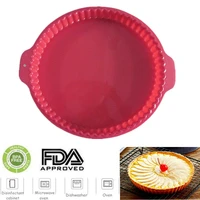 10 inch 26cm non stick silicone pie pans baking mould pizza round wave edge pan cookie bread pizza pie toast tray thin cake mold