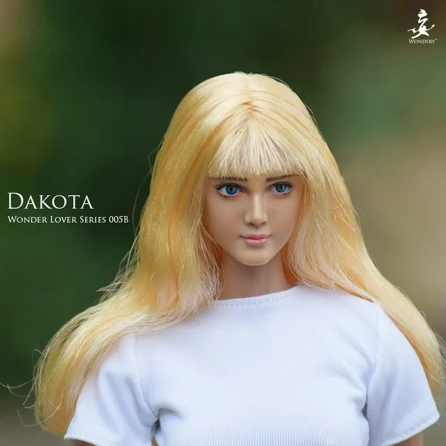 

1/6 Female Head Sculpture WLS005 Eye-movable Carving Blond Hair Beautiful Girl Doll Fit 12 Inches Figure Model Action In Stock