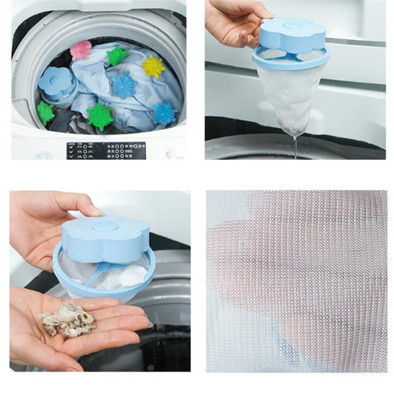 

Hair Removal Catcher Filter Mesh Pouch Cleaning Balls Bag Dirty Fiber Collector Washing Household Machine Laundry