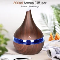 ultrasonic wood grain humidifier usb air humidifier mini mist maker aroma oil diffuser led light desktop decorations