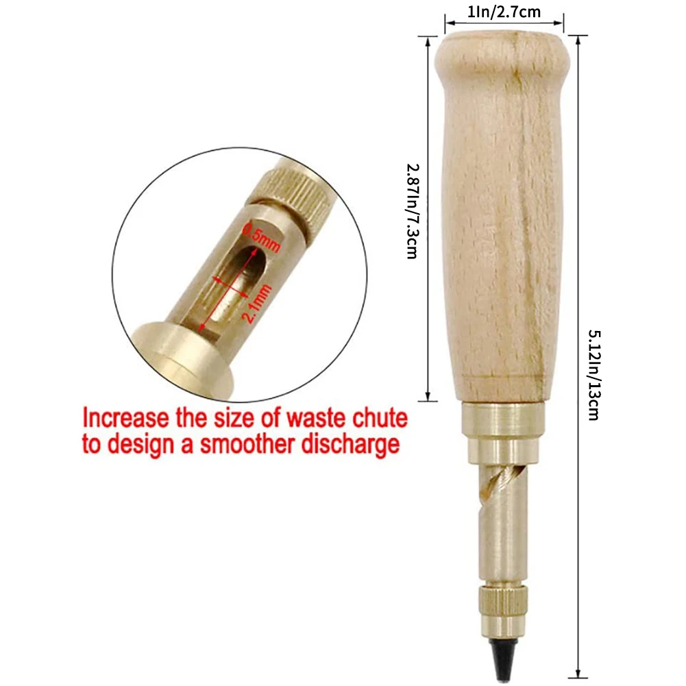 1PCS Screw Hole Belts Punch Leather Automatic Punchers Drill Replaceable Mute Rotary Craft Tool For Watch Tip Die | Дом и сад