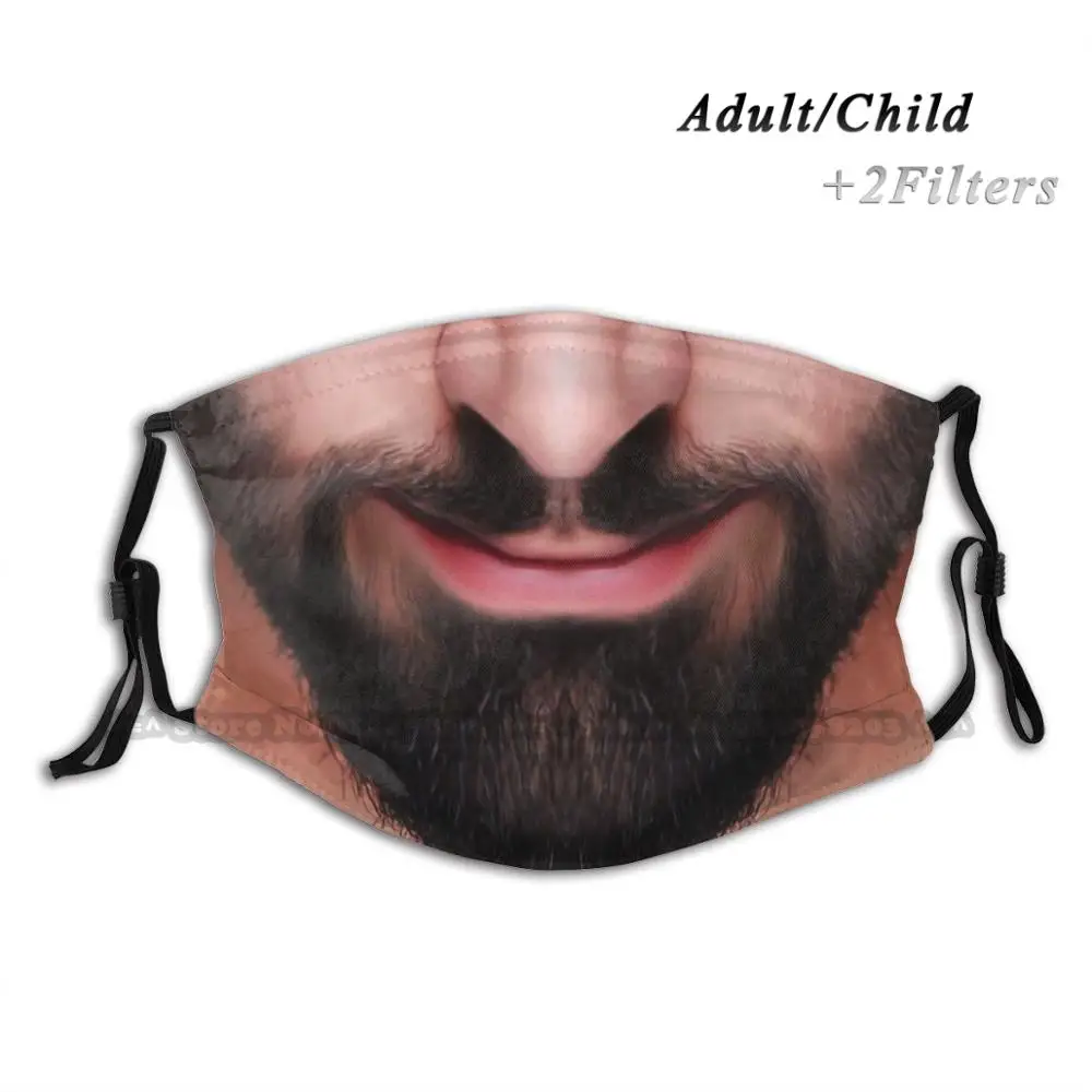 

Черная маска для бороды, только индивидуальный дизайн для взрослых и детей, Противопылевой фильтр, Diy печать, смываемая маска для лица, бород...