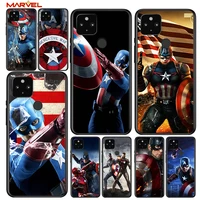 captain america marvel shockproof cover for google pixel 5 5a 4 4a xl 5g black phone case shell soft fundas coque capa