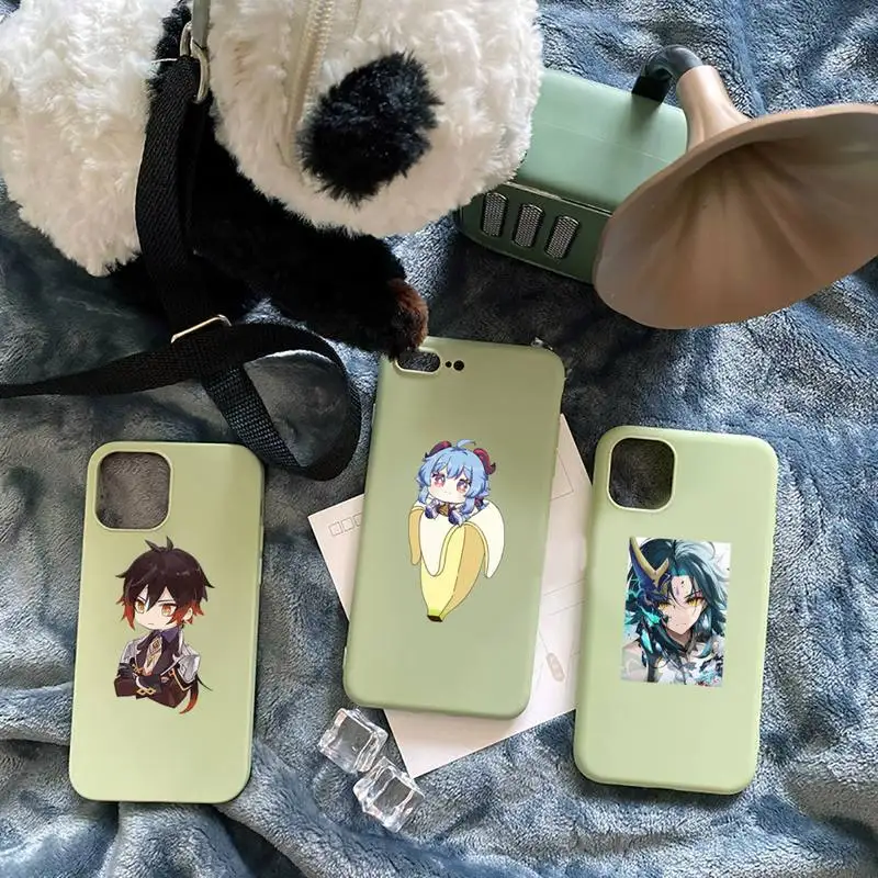 

Hu Tao Genshin Impact Phone Case Candy Color for iPhone 6 7 8 11 12 s mini pro X XS XR MAX Plus