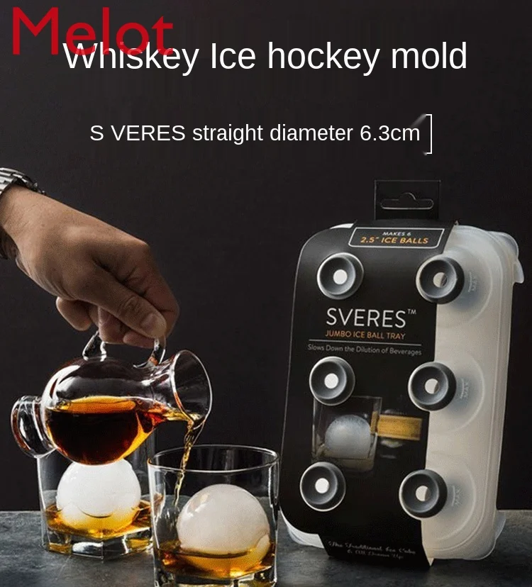 

Whiskey Ice Balls Mold Large round Silicone Ice Cube Ice Tray Maker Ice Maker