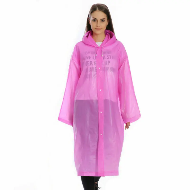 

Women Men Clear See Through Raincoat Long Sleeve Hooded Transparent Outdoor Raincoats Unisex Protective Clothing Coat Pure Color