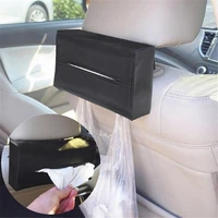 1pc pu leather car sun visor tissue paper napkin storage box holder cover