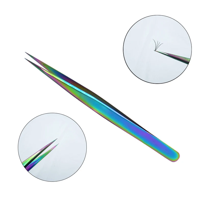 Новые 4 шт из нержавеющей стали красочные Прямые + изгиб Пинцет для наращивания