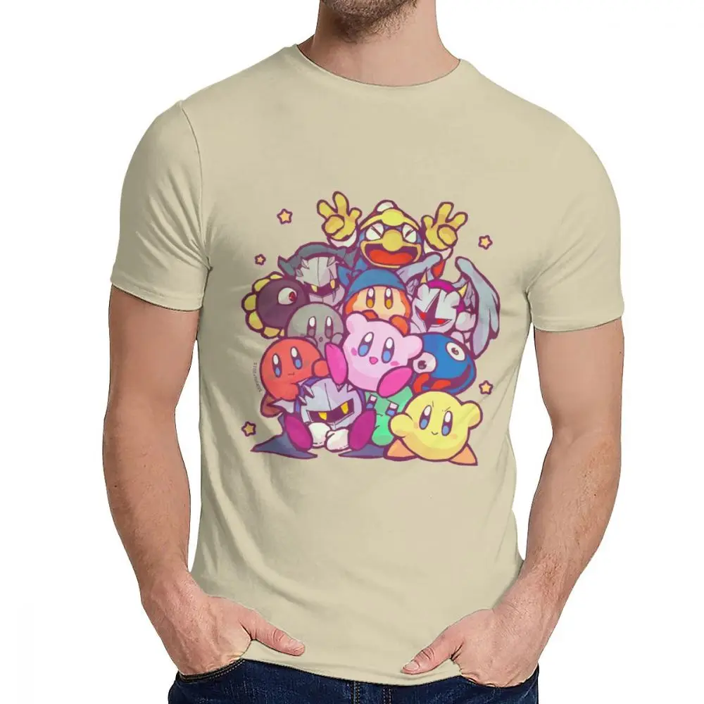 Стильная семейная футболка Kirby Group для мужчин, хипстер, натуральный хлопок, Camiseta, S-6XL - Color: Khaki