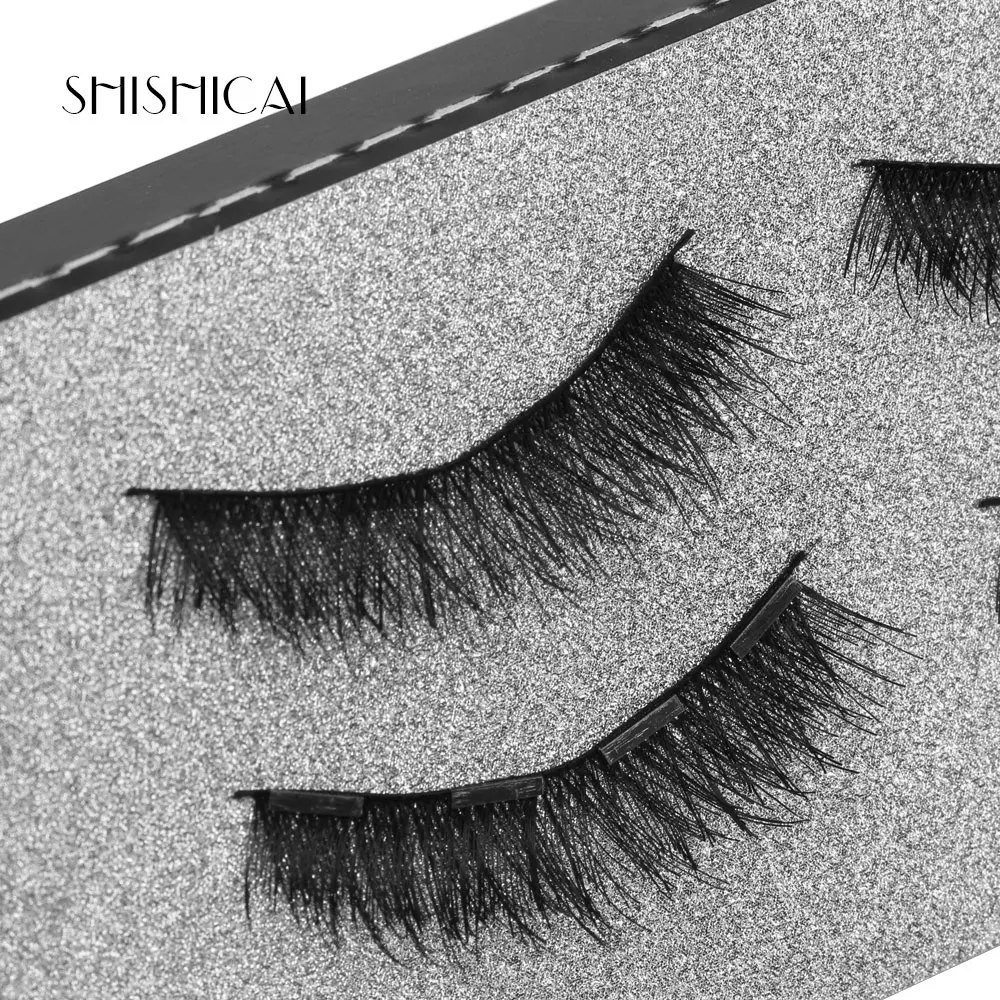 Магнитные ресницы SHISHICAI с 4 магнитами, толстые и натуральные 3D ресницы из меха соболя, ручной работы, бесплатная доставка.